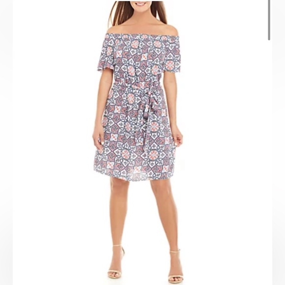MICHAEL Michael Kors Dresses & Skirts - 🎉HP🎉 NWT MICHAEL Michael Kors Mosaic Off the Shoulder Gauze Dress